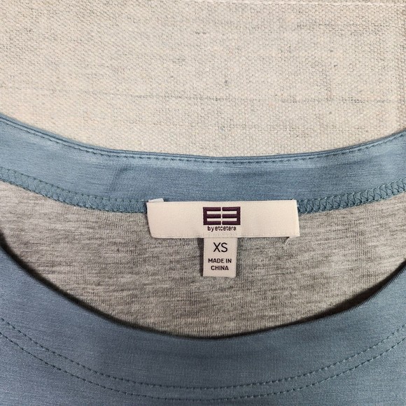 etcetera Top Womens XS Blue Kimono Sleeve Oversized Shirt Rayon Blend - Picture 4 of 14